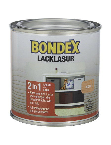 BONDEX Lack-Lasur, für innen, 0,375 l, Buche, seidenglänzend