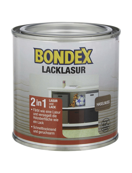 BONDEX Lack-Lasur, für innen, 0,375 l, Haselnuss, seidenglänzend