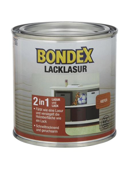 BONDEX Lack-Lasur, für innen, 0,375 l, Kiefer, seidenglänzend