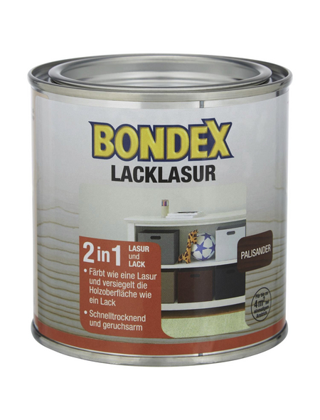 BONDEX Lack-Lasur, für innen, 0,375 l, Palisander, seidenglänzend
