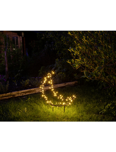 CASAYA LED-Gartenstecker »Garden d'light«, mondförmig, Höhe: 75,5 cm, netz