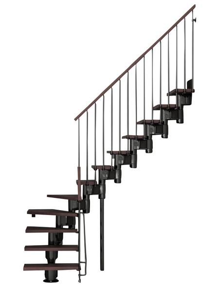 Fontanot Mittelholmtreppe »Treppe Kompact 74 L«, Stahl, 12 Stufen, max. Geschosshöhe 373 cm