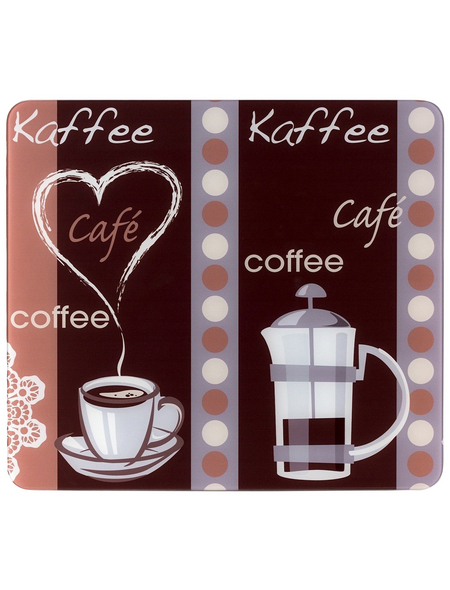 WENKO Multi-Platte »Kaffeeduft«, BxHxL: 56 x 0,5 x 50 cm, Glas/Silikon, transparent