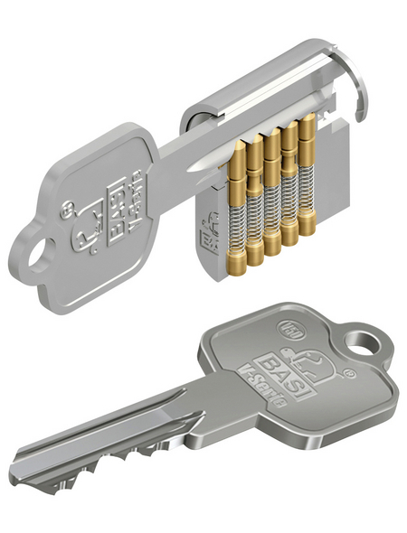 Basi Zylinder Schlüsselrohling mit Plastikkopf 