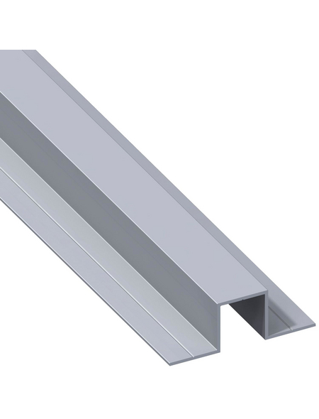 alfer® aluminium Quadrat-U-Profil, Aluminium, BxHxL: 20,5 mm x 7,5 mm x 1000 mm