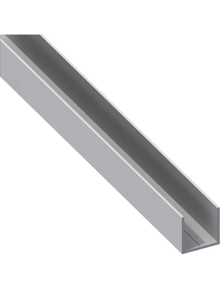 alfer® aluminium Quadrat-U-Profil, Aluminium, BxHxL: 23,5 mm x 23,5 mm x 1000 mm