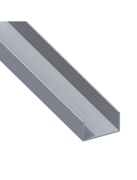 alfer® aluminium Rechteck-U-Profil, Aluminium, BxHxL: 12,5 mm x 7,5 mm x 1000 mm