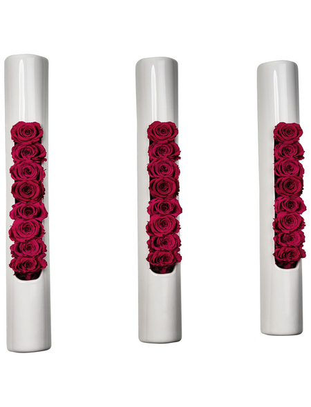  Rosen in Keramik »Infinity-Bloom«, 3er Set, rosa