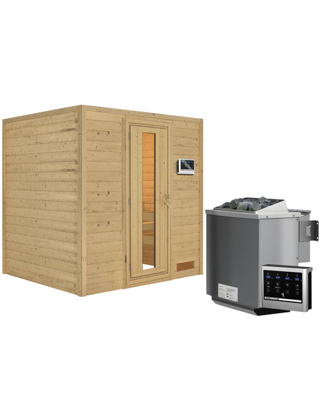 WOODFEELING Sauna »Anja«, BxTxH: 196 x 170 x 170 cm, 9 kw, Bio-Kombi-Saunaofen, ext. Steuerung WOODFEELING Sauna »Anja«, BxTxH: 196 x 170 x 170 cm, 9 kw, Bio-Kombi-Saunaofen, ext. Steuerung