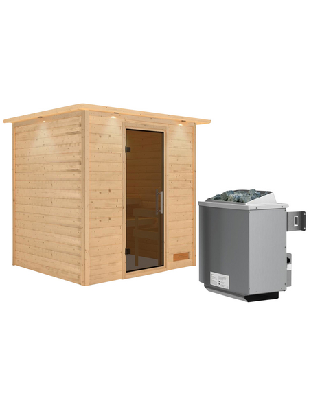 WOODFEELING Sauna »Anja«, inkl. 9 kW Saunaofen mit integrierter Steuerung für 3 Personen WOODFEELING Sauna »Anja«, inkl. 9 kW Saunaofen mit integrierter Steuerung für 3 Personen