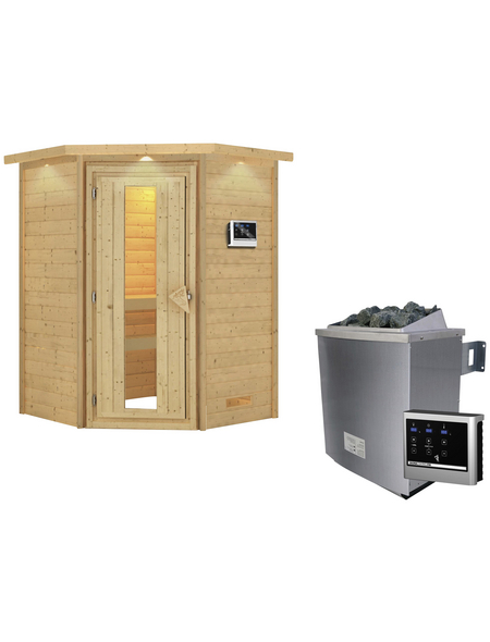 WOODFEELING Sauna »Franka« mit Ofen, externe Steuerung WOODFEELING Sauna »Franka« mit Ofen, externe Steuerung