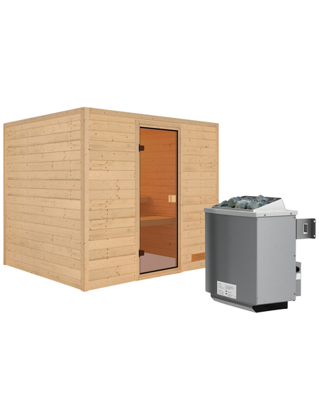 WOODFEELING Sauna »Karla«, inkl. 9 kW Saunaofen mit integrierter Steuerung für 3 Personen WOODFEELING Sauna »Karla«, inkl. 9 kW Saunaofen mit integrierter Steuerung für 3 Personen