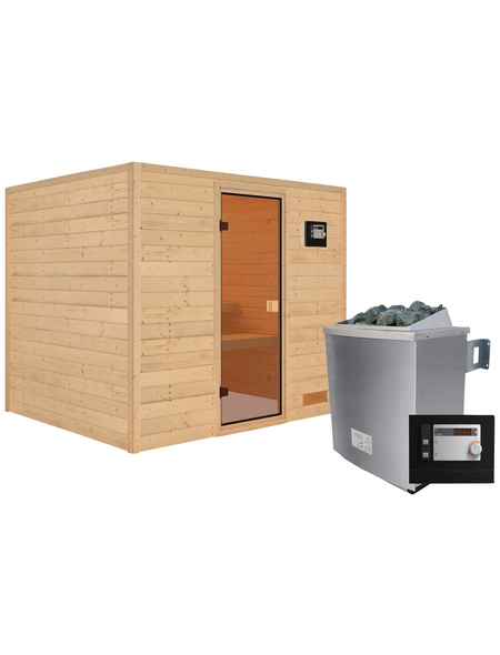 WOODFEELING Sauna »Karla«, mit Ofen, externe Steuerung WOODFEELING Sauna »Karla«, mit Ofen, externe Steuerung