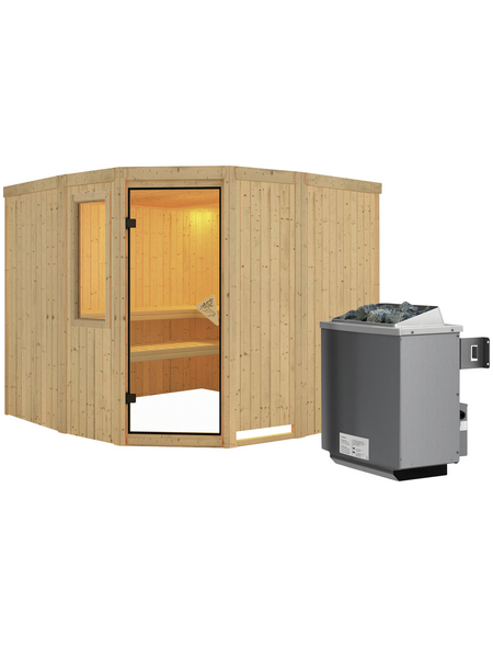 KARIBU Sauna »Keila«, mit Ofen, integrierte Steuerung KARIBU Sauna »Keila«, mit Ofen, integrierte Steuerung