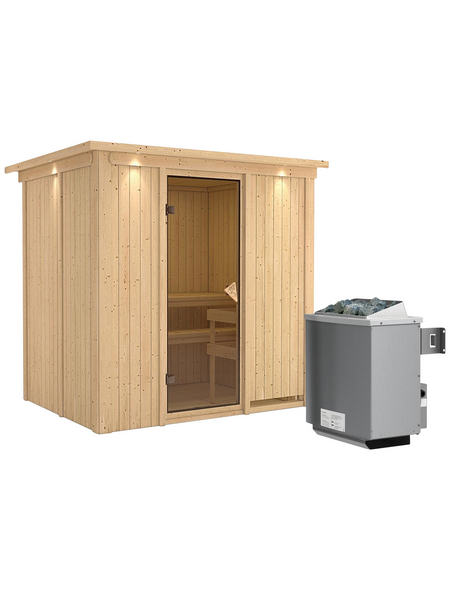 KARIBU Sauna »Kothla«, mit Ofen, integrierte Steuerung KARIBU Sauna »Kothla«, mit Ofen, integrierte Steuerung
