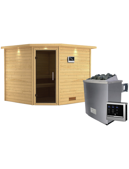 WOODFEELING Sauna »Leona« mit Ofen, externe Steuerung WOODFEELING Sauna »Leona« mit Ofen, externe Steuerung