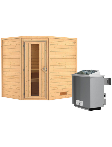 WOODFEELING Sauna »Mia«, mit Ofen, integrierte Steuerung WOODFEELING Sauna »Mia«, mit Ofen, integrierte Steuerung