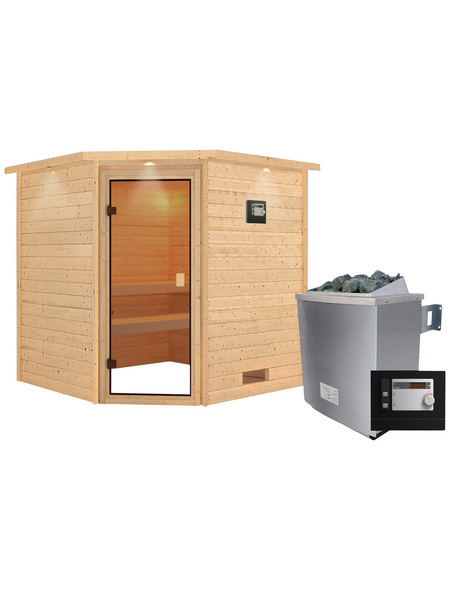 WOODFEELING Sauna »Nina«, mit Ofen, externe Steuerung WOODFEELING Sauna »Nina«, mit Ofen, externe Steuerung