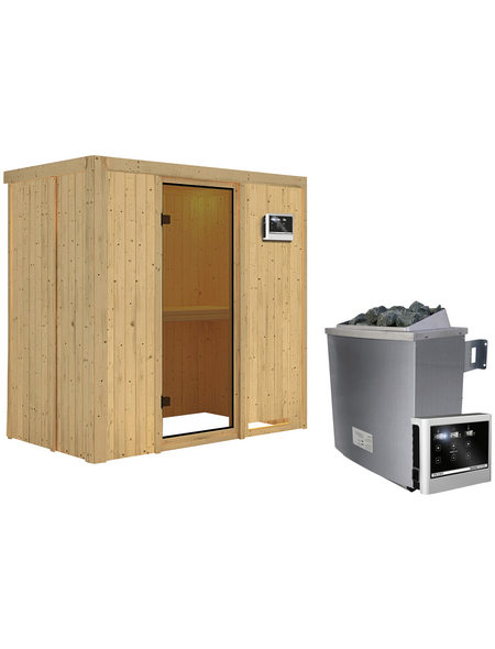 KARIBU Sauna »Pärnu« mit Ofen, externe Steuerung KARIBU Sauna »Pärnu« mit Ofen, externe Steuerung