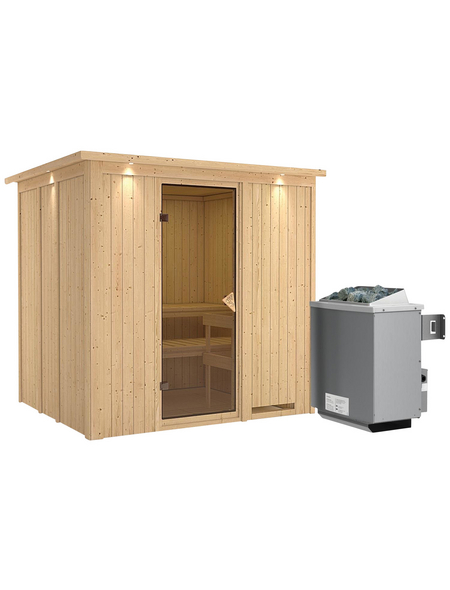 KARIBU Sauna »Rakvere«, inkl. 9 kW Saunaofen mit integrierter Steuerung für 3 Personen KARIBU Sauna »Rakvere«, inkl. 9 kW Saunaofen mit integrierter Steuerung für 3 Personen