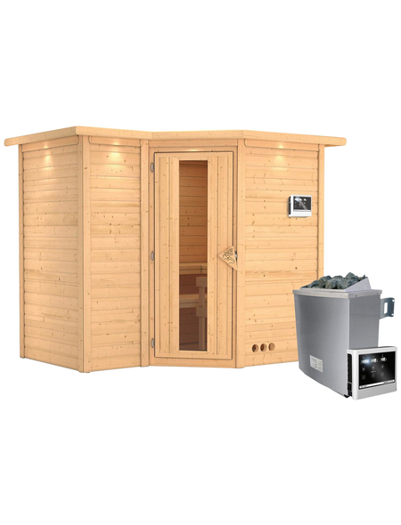 KARIBU Sauna »Riga 2«, BxTxH: 264 x 198 x 198 cm, 9 kw, Saunaofen, ext. Steuerung KARIBU Sauna »Riga 2«, BxTxH: 264 x 198 x 198 cm, 9 kw, Saunaofen, ext. Steuerung