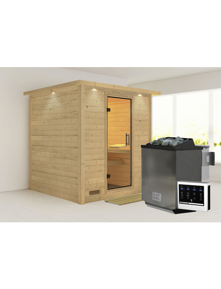 KARIBU Sauna »Sindi«, inkl. 9 kW Saunaofen mit integrierter Steuerung, für 4 Personen