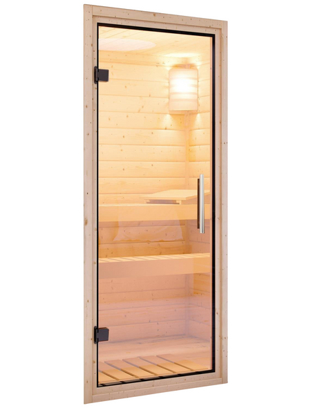 WOODFEELING Sauna »Svea«, inkl. 9 kW Saunaofen mit integrierter Steuerung, für 3 Personen