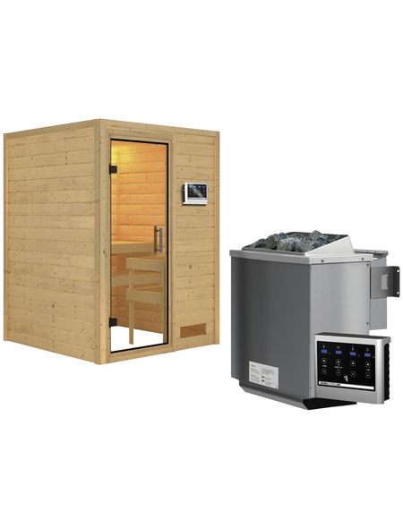 WOODFEELING Sauna »Svenja«, inkl. 9 kW Bio-Kombi-Saunaofen mit externer Steuerung für 3 Personen WOODFEELING Sauna »Svenja«, inkl. 9 kW Bio-Kombi-Saunaofen mit externer Steuerung für 3 Personen
