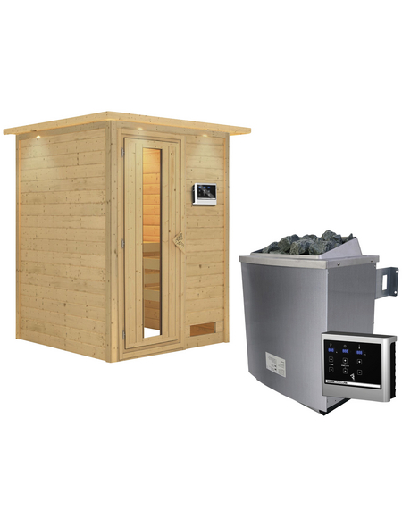 WOODFEELING Sauna »Svenja«, inkl. 9 kW Saunaofen mit externer Steuerung für 3 Personen WOODFEELING Sauna »Svenja«, inkl. 9 kW Saunaofen mit externer Steuerung für 3 Personen