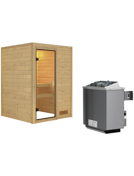 WOODFEELING Sauna »Svenja«, inkl. 9 kW Saunaofen mit integrierter Steuerung für 3 Personen