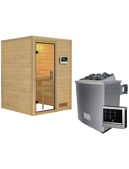 WOODFEELING Sauna »Svenja«, mit Ofen, externe Steuerung WOODFEELING Sauna »Svenja«, mit Ofen, externe Steuerung
