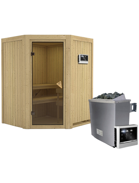 KARIBU Sauna »Tartu« mit Ofen, externe Steuerung KARIBU Sauna »Tartu« mit Ofen, externe Steuerung