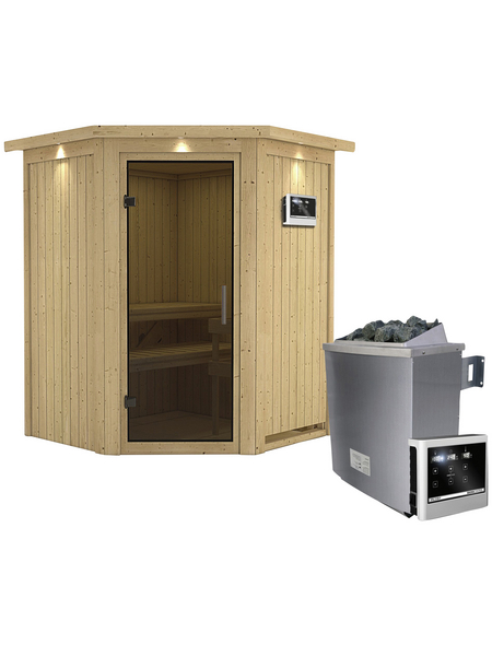 KARIBU Sauna »Tartu« mit Ofen, externe Steuerung KARIBU Sauna »Tartu« mit Ofen, externe Steuerung