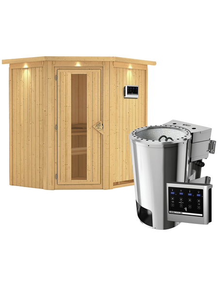 KARIBU Sauna »Tuckum«, inkl. 3.6 kW Plug&Play-Saunaofen mit externer Steuerung für 3 Personen KARIBU Sauna »Tuckum«, inkl. 3.6 kW Plug&Play-Saunaofen mit externer Steuerung für 3 Personen
