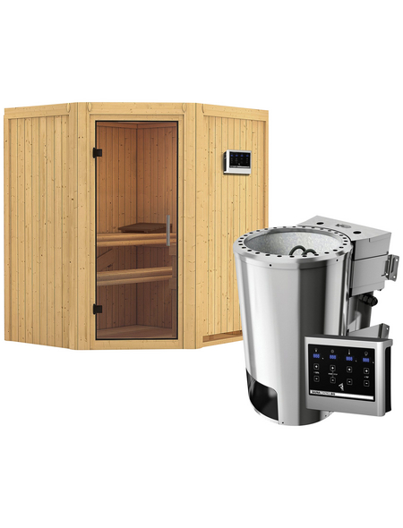 KARIBU Sauna »Tuckum«, inkl. 3.6 kW Plug&Play-Saunaofen mit externer Steuerung für 3 Personen KARIBU Sauna »Tuckum«, inkl. 3.6 kW Plug&Play-Saunaofen mit externer Steuerung für 3 Personen