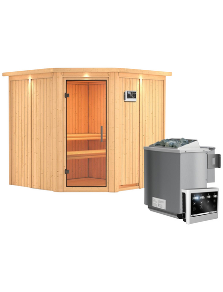 KARIBU Sauna »Vöru«, inkl. 9 kW Bio-Kombi-Saunaofen mit externer Steuerung für 4 Personen KARIBU Sauna »Vöru«, inkl. 9 kW Bio-Kombi-Saunaofen mit externer Steuerung für 4 Personen