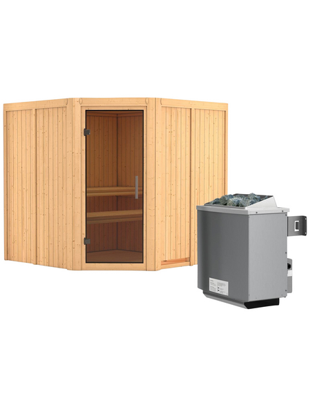 KARIBU Sauna »Vöru«, inkl. 9 kW Saunaofen mit integrierter Steuerung für 4 Personen KARIBU Sauna »Vöru«, inkl. 9 kW Saunaofen mit integrierter Steuerung für 4 Personen