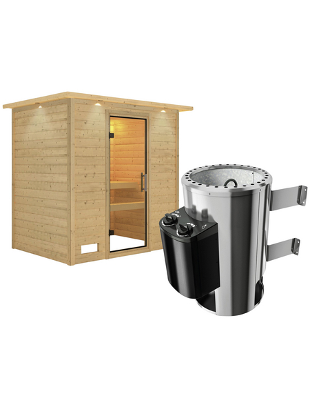 KARIBU Sauna »Welonen«, inkl. 3.6 kW Plug&Play-Saunaofen mit integrierter Steuerung für 3 Personen KARIBU Sauna »Welonen«, inkl. 3.6 kW Plug&Play-Saunaofen mit integrierter Steuerung für 3 Personen