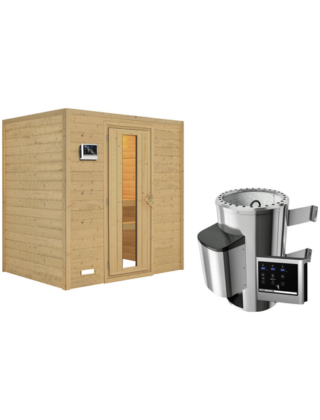 KARIBU Sauna »Welonen«, inkl. 3.6 kW Saunaofen mit externer Steuerung, für 3 Personen