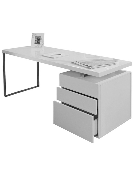 SalesFever Schreibtisch »Schreibtisch«, BxT: 165 x 70 cm, mitteldichte_faserplatte_mdf|metall