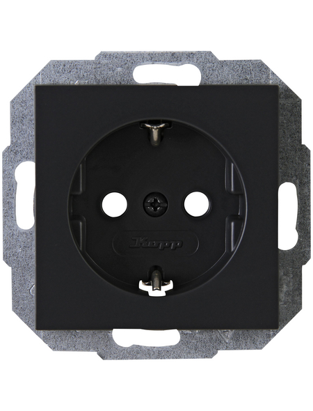 Kopp Athenis UAE Steckdose Schwarz - ISDN-fähige Telefon/Daten Dose Matt
