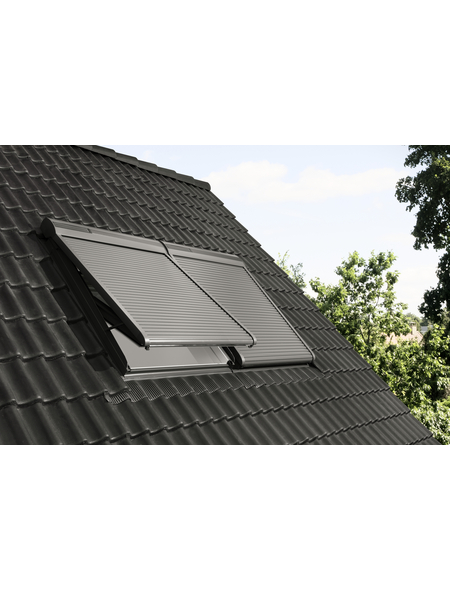 VELUX Solar-Rollladen »SSL PK08 0000S«, dunkelgrau, für VELUX Dachfenster, inkl. Funk-Wandschalter