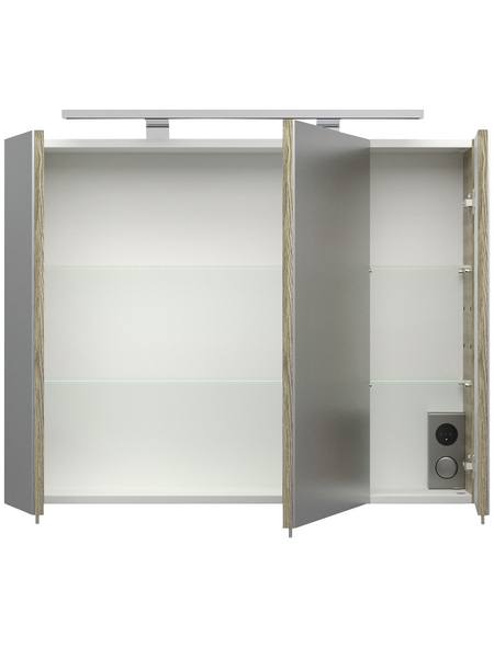 POSSEIK Spiegelschrank »Sonoma«, 3-türig, LED, BxH: 80 x 62 cm POSSEIK Spiegelschrank »Sonoma«, 3-türig, LED, BxH: 80 x 62 cm