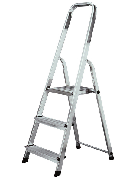 KRAUSE Stufen-Stehleiter »CORDA«, 3 Sprossen, Aluminium