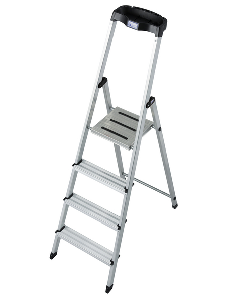 KRAUSE Stufen-Stehleiter »MONTO Safety«, 4 Sprossen, Aluminium
