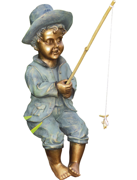 GRANIMEX Teichfigur »Theo«, Angler, Polystone, bronzefarben