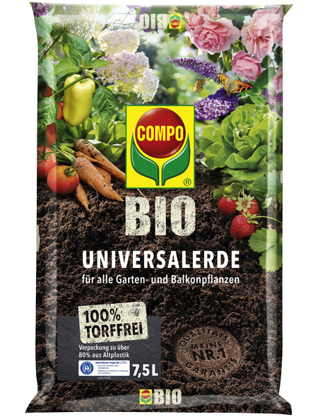 COMPO Universalerde »COMPO BIO«, für Garten- und Balkonpflanzen, torffrei