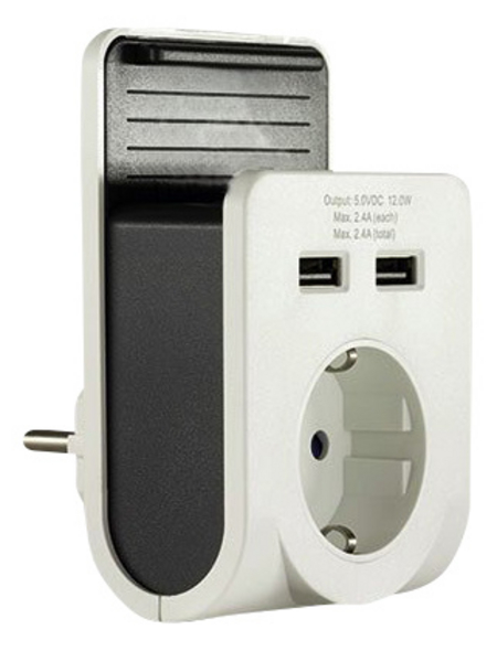 REV-Ritter USB-Ladegerät 2-fach mit Ladeschale, Weiß, Kunststoff