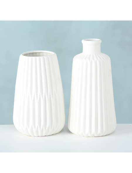 BOLTZE Vase »ESKO«, Höhe: 17 cm, Porzellan, weiß