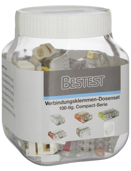 BESTEST Verbindungsklemmen-Dosenset, Kunststoff, Transparent/Gelb/Orange, Elektrische Leiter